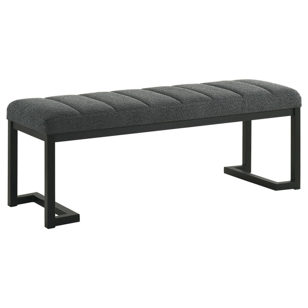 Mesa Upholstered Entryway Accent Bench in charcoal, front view