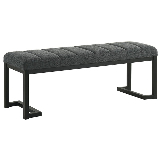Mesa Upholstered Entryway Accent Bench in charcoal, front view