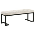 Mesa Upholstered Entryway Accent Bench Vanilla front view