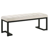 Mesa Upholstered Entryway Accent Bench Vanilla front view