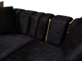 Michelle Black Velvet Curved Sectional sofa in living room