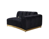 Michelle Black Velvet Curved Sectional sofa in living room
