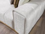 Michelle Ivory Velvet Curved Sectional sofa main angled view