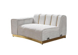 Michelle Ivory Velvet Curved Sectional sofa main angled view