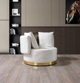 Michelle Ivory Velvet Curved Sectional sofa main angled view