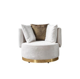 Michelle Ivory Velvet Curved Sectional sofa main angled view