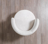 Michelle Ivory Velvet Curved Sectional sofa main angled view