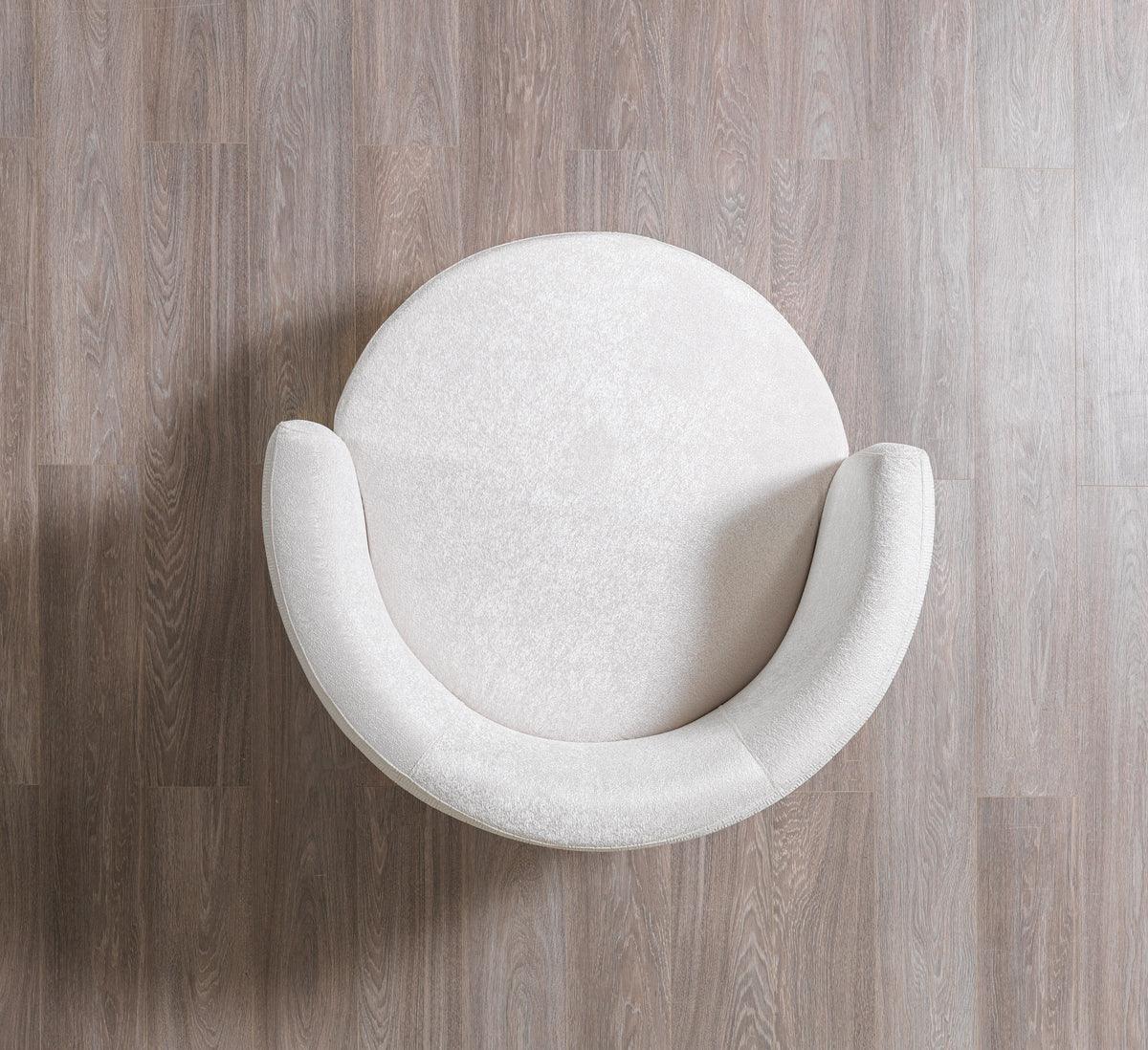 Michelle Ivory Velvet Curved Sectional sofa main angled view