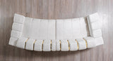 Michelle Ivory Velvet Curved Sectional sofa main angled view