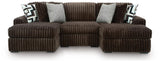 Midnight-Madness Chocolate 3-Piece Double Chaise Sectional from Decor Furniture