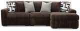 Midnight-Madness Chocolate 3-Piece Sectional with Chaise from Decor Furniture