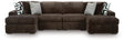 Midnight-Madness Chocolate 4-Piece Double Chaise Sectional from Decor Furniture
