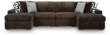 Midnight-Madness Chocolate 4-Piece Double Chaise Sectional from Decor Furniture