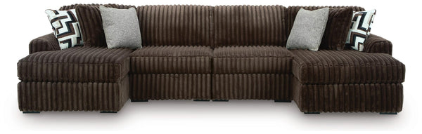 Midnight-Madness Chocolate 4-Piece Double Chaise Sectional from Decor Furniture
