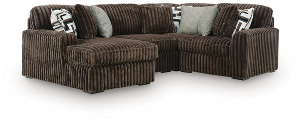 Midnight-Madness Chocolate 4-Piece Sectional with Chaise from Decor Furniture