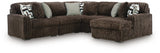 Midnight-Madness Chocolate 5-Piece Sectional with Chaise - image 1