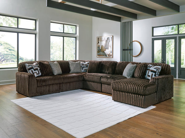 Midnight-Madness Chocolate 6-Piece Sectional with Chaise - image 1