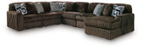 Midnight-Madness Chocolate 6-Piece Sectional with Chaise - image 2