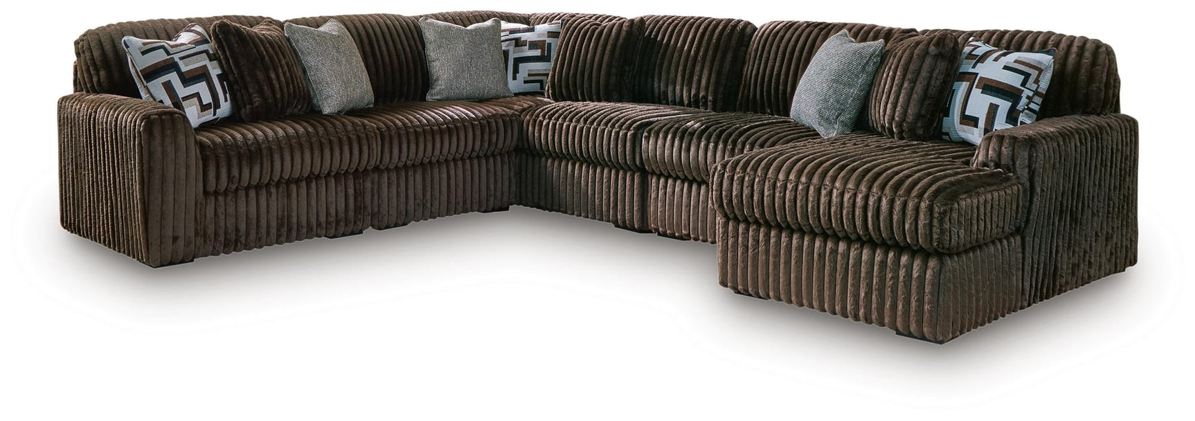 Midnight-Madness Chocolate 6-Piece Sectional with Chaise - image 2