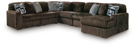 Midnight-Madness Chocolate 6-Piece Sectional with Chaise - image 2