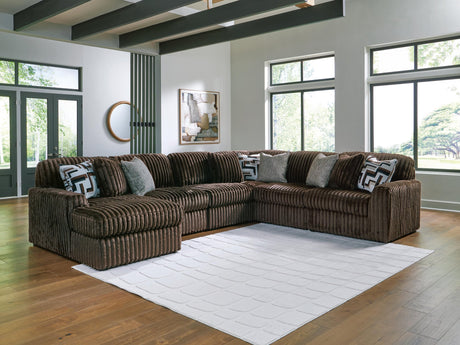 Midnight-Madness Chocolate 6-Piece Sectional with Chaise - image 1