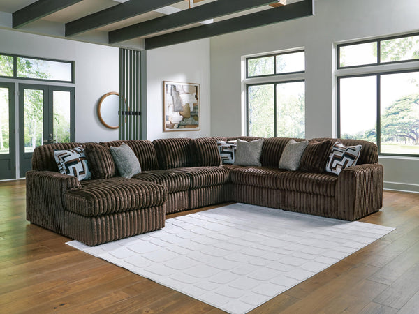 Midnight-Madness Chocolate 6-Piece Sectional with Chaise - image 1