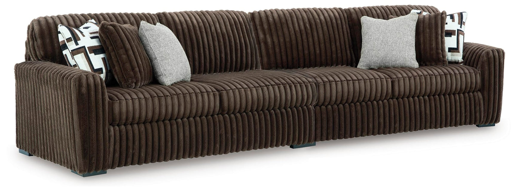 Midnight-Madness Chocolate Velvet 2-Piece Sectional - image 1