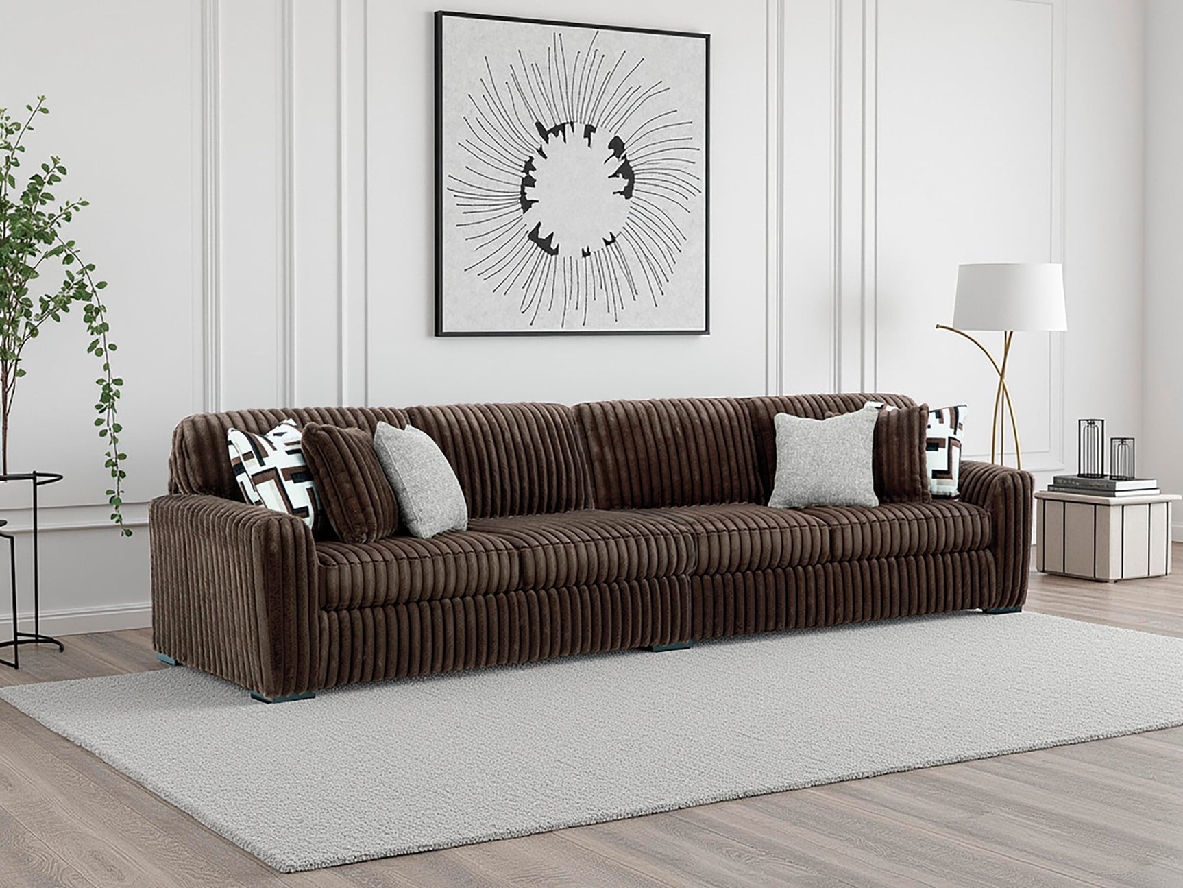 Midnight-Madness Chocolate Velvet 2-Piece Sectional - image 2