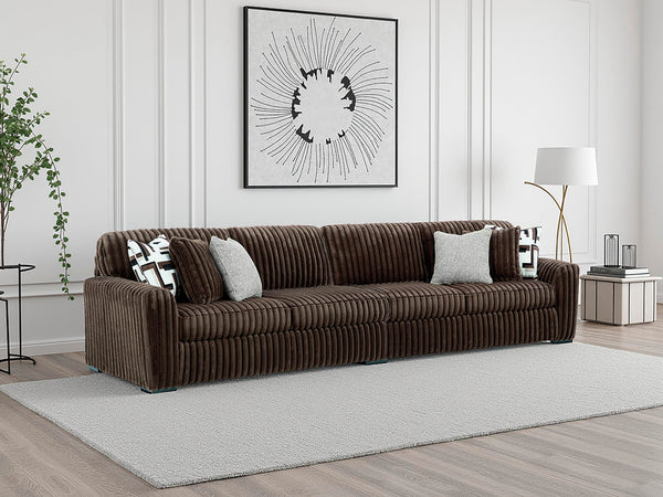 Midnight-Madness Chocolate Velvet 2-Piece Sectional - image 2