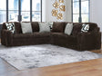 Midnight-Madness Chocolate Velvet 3-Piece Sectional - image 1