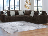 Midnight-Madness Chocolate Velvet 3-Piece Sectional - image 1