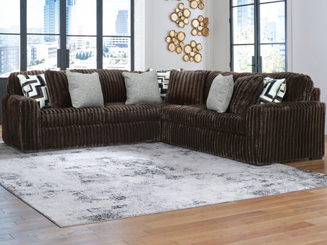 Midnight-Madness Chocolate Velvet 3-Piece Sectional - image 1