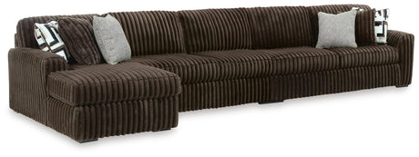 Midnight-Madness Chocolate Velvet 3-Piece Sectional with Chaise - image 1