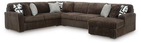 Midnight-Madness Chocolate Velvet 4-Piece Sectional with Chaise - image 2