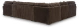 Midnight-Madness Chocolate Velvet 4-Piece Sectional with Chaise - image 3