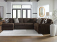 Midnight-Madness Chocolate Velvet 4-Piece Sectional with Chaise from Decor Furniture