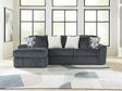 Midnight-Madness Gunmetal 2-Piece Sectional Sofa Chaise - image 1