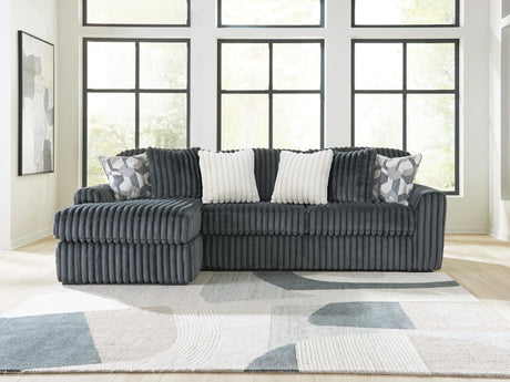 Midnight-Madness Gunmetal 2-Piece Sectional Sofa Chaise - image 1