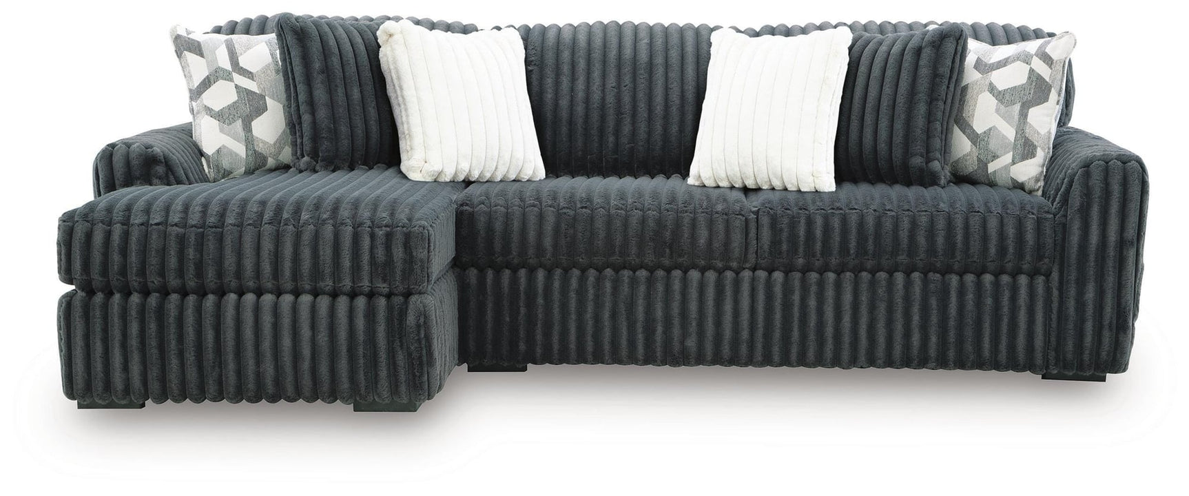 Midnight-Madness Gunmetal 2-Piece Sectional Sofa Chaise - image 2