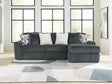 Midnight-Madness Gunmetal 2-Piece Sectional Sofa Chaise from Decor Furniture