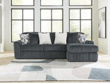 Midnight-Madness Gunmetal 2-Piece Sectional Sofa Chaise from Decor Furniture