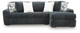 Midnight-Madness Gunmetal 2-Piece Sectional Sofa Chaise view 2
