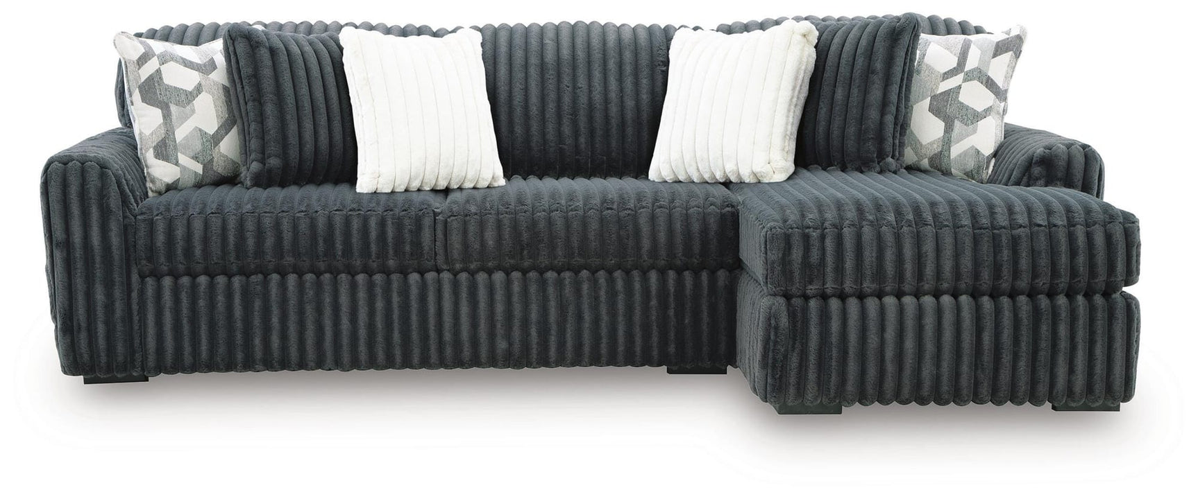 Midnight-Madness Gunmetal 2-Piece Sectional Sofa Chaise view 2