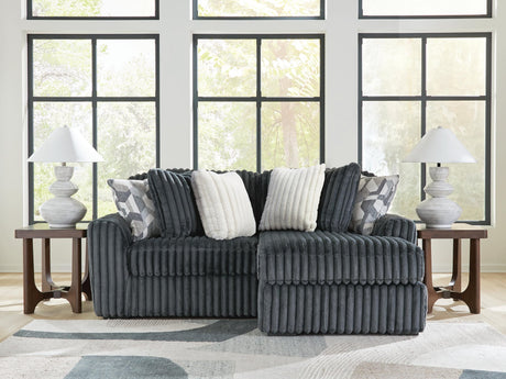 Midnight-Madness Gunmetal 2-Piece Sectional with Chaise - image 1