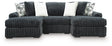 Midnight-Madness Gunmetal 3-Piece Double Chaise Sectional from Decor Furniture