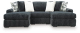 Midnight-Madness Gunmetal 3-Piece Double Chaise Sectional from Decor Furniture