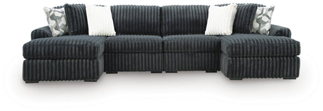 Midnight-Madness Gunmetal 4-Piece Double Chaise Sectional from Decor Furniture