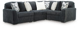 Midnight-Madness Gunmetal 4-Piece Sectional from Decor Furniture