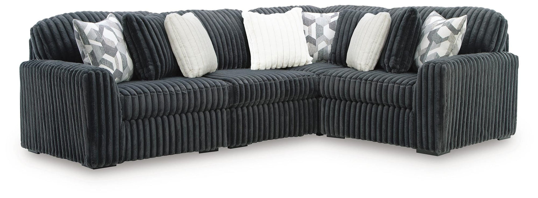 Midnight-Madness Gunmetal 4-Piece Sectional from Decor Furniture