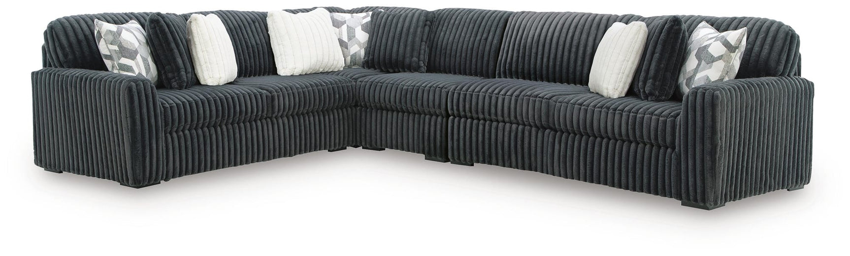 Midnight-Madness Gunmetal 4-Piece Sectional from Decor Furniture